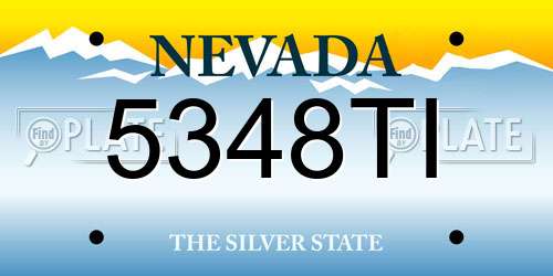 5348TI Nevada License Plate