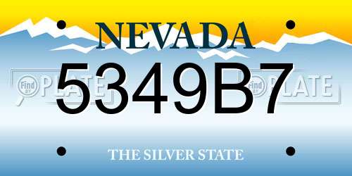 5349B7 Nevada License Plate