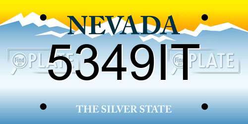 5349IT Nevada License Plate