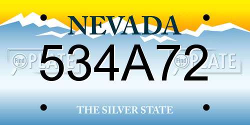 534A72 Nevada License Plate