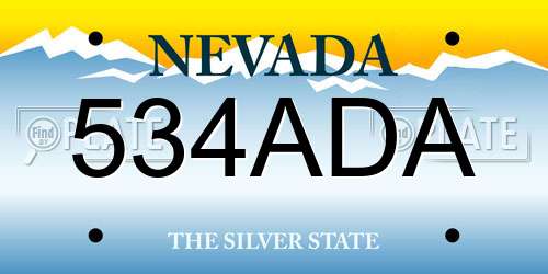 534ADA Nevada License Plate