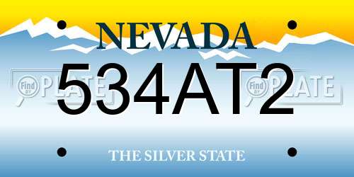 534AT2 Nevada License Plate