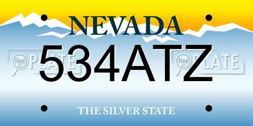 534ATZ Nevada License Plate