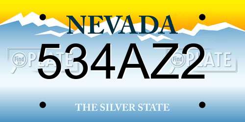 534AZ2 Nevada License Plate