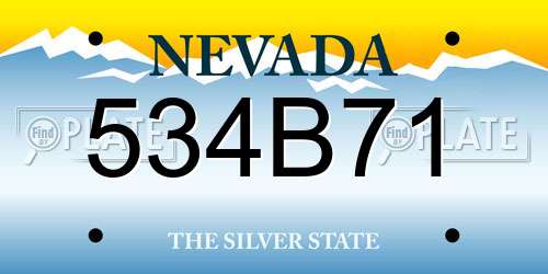 534B71 Nevada License Plate