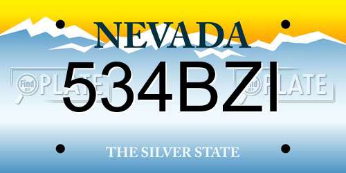 534BZI Nevada License Plate