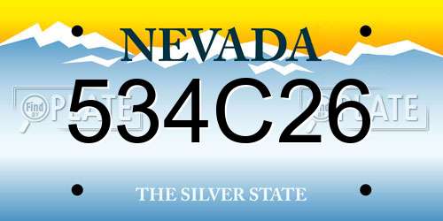 534C26 Nevada License Plate