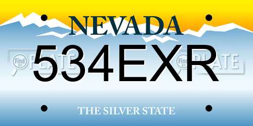534EXR Nevada License Plate