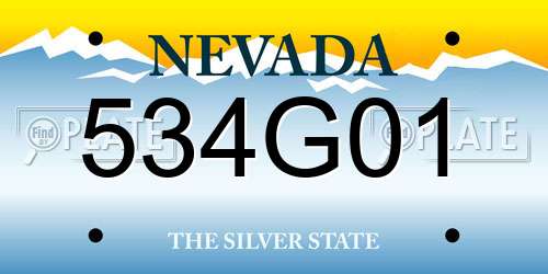 534G01 Nevada License Plate