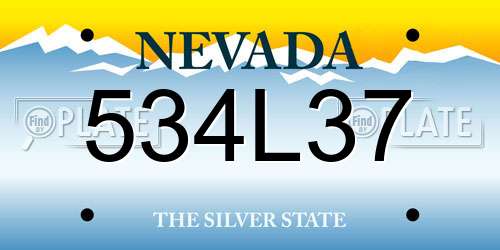 534L37 Nevada License Plate