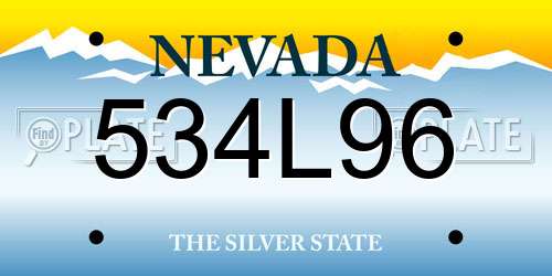 534L96 Nevada License Plate