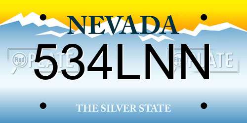 534LNN Nevada License Plate