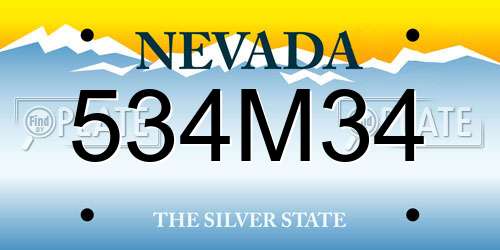 534M34 Nevada License Plate