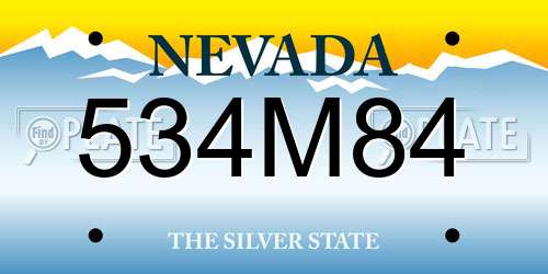 534M84 Nevada License Plate