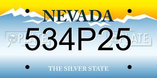 534P25 Nevada License Plate