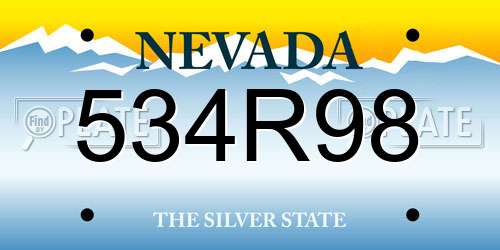 534R98 Nevada License Plate