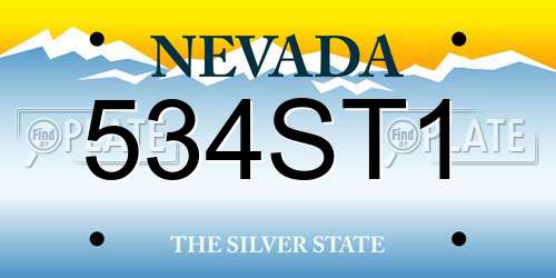 534ST1 Nevada License Plate