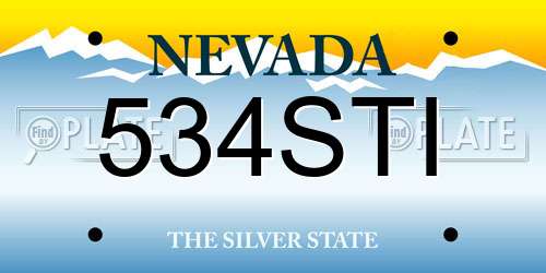 534STI Nevada License Plate