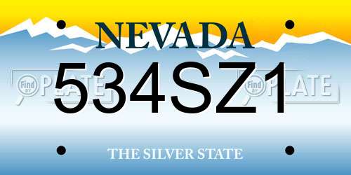 534SZ1 Nevada License Plate