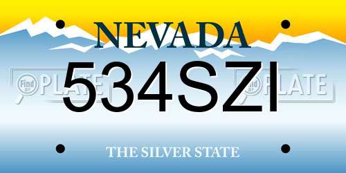 534SZI Nevada License Plate