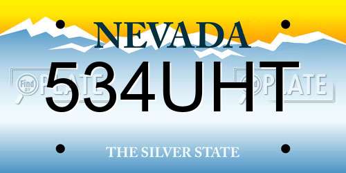534UHT Nevada License Plate
