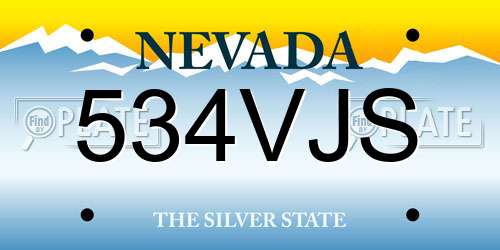 534VJS Nevada License Plate