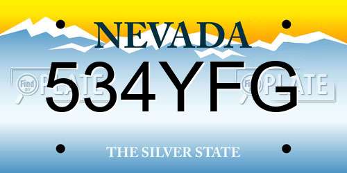 534YFG Nevada License Plate