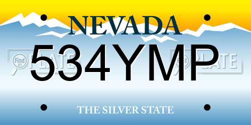 534YMP Nevada License Plate