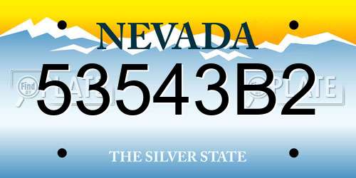 53543B2 Nevada License Plate