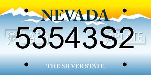 53543S2 Nevada License Plate