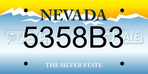 5358B3 Nevada License Plate