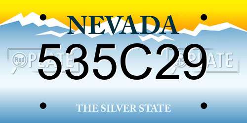 535C29 Nevada License Plate
