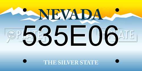 535E06 Nevada License Plate
