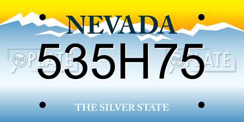 535H75 Nevada License Plate