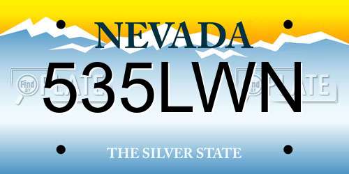 535LWN Nevada License Plate