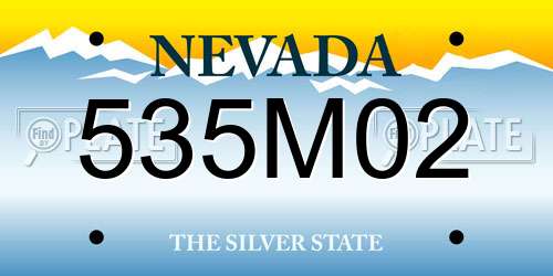 535M02 Nevada License Plate