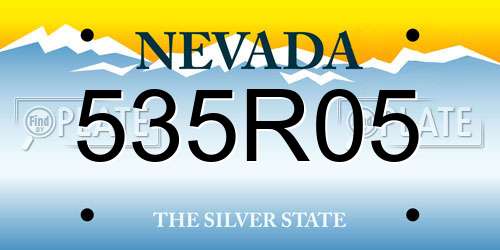 535R05 Nevada License Plate