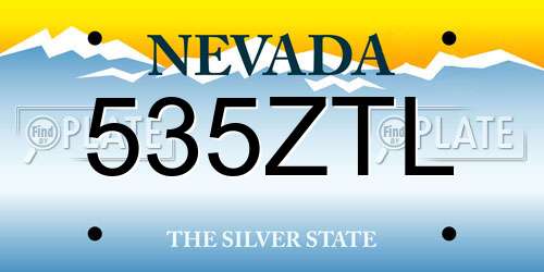 535ZTL Nevada License Plate