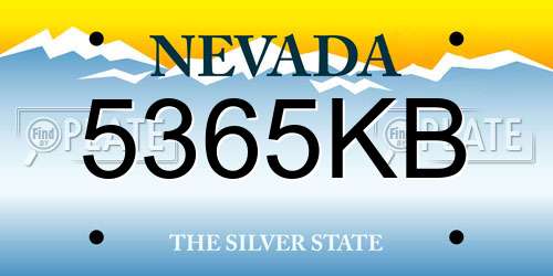 5365KB Nevada License Plate