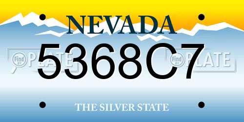 5368C7 Nevada License Plate