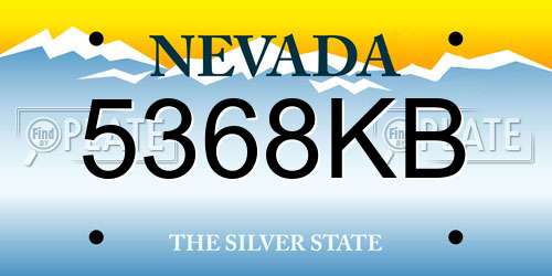 5368KB Nevada License Plate