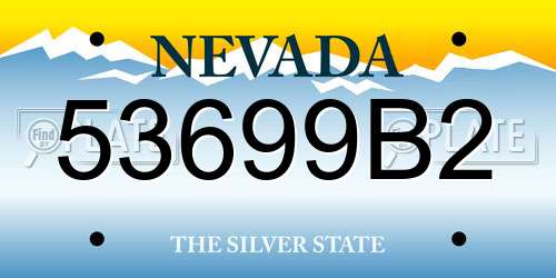 53699B2 Nevada License Plate