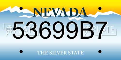 53699B7 Nevada License Plate