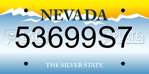 53699S7 Nevada License Plate
