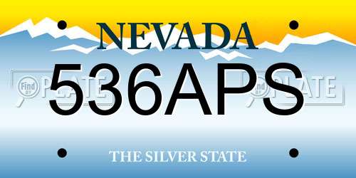 536APS Nevada License Plate