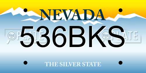 536BKS Nevada License Plate