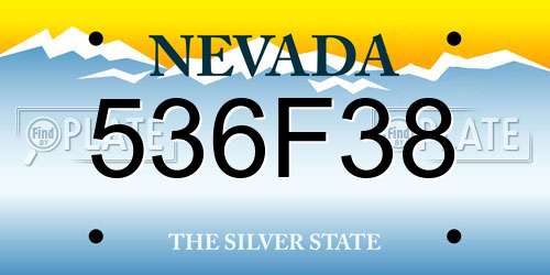 536F38 Nevada License Plate