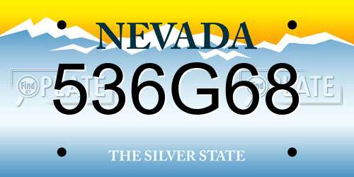 536G68 Nevada License Plate
