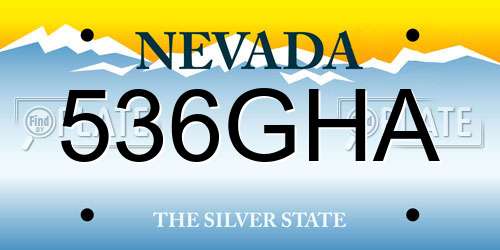 536GHA Nevada License Plate