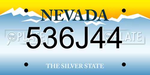 536J44 Nevada License Plate